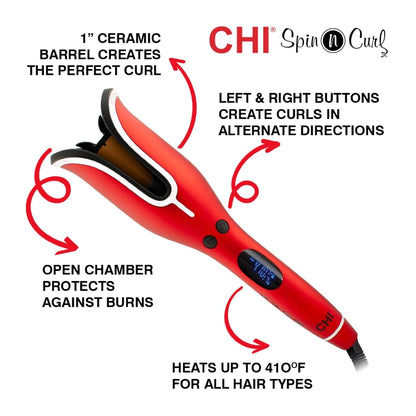 CHI Spin N Curl Curling Iron: Effortless Healthy & Shiny Curls and Waves | FINAL DAY OF SALE!