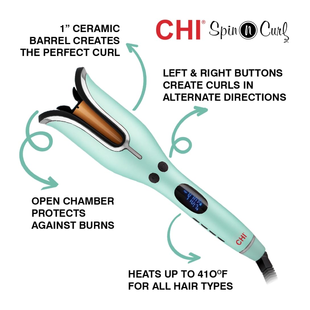 CHI Spin N Curl Curling Iron: Effortless Healthy & Shiny Curls and Waves | FINAL DAY OF SALE!