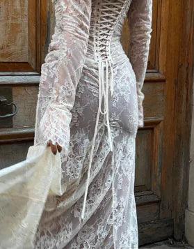 Elegant Vintage Long lace Dress | FINAL DAY OF SALE!