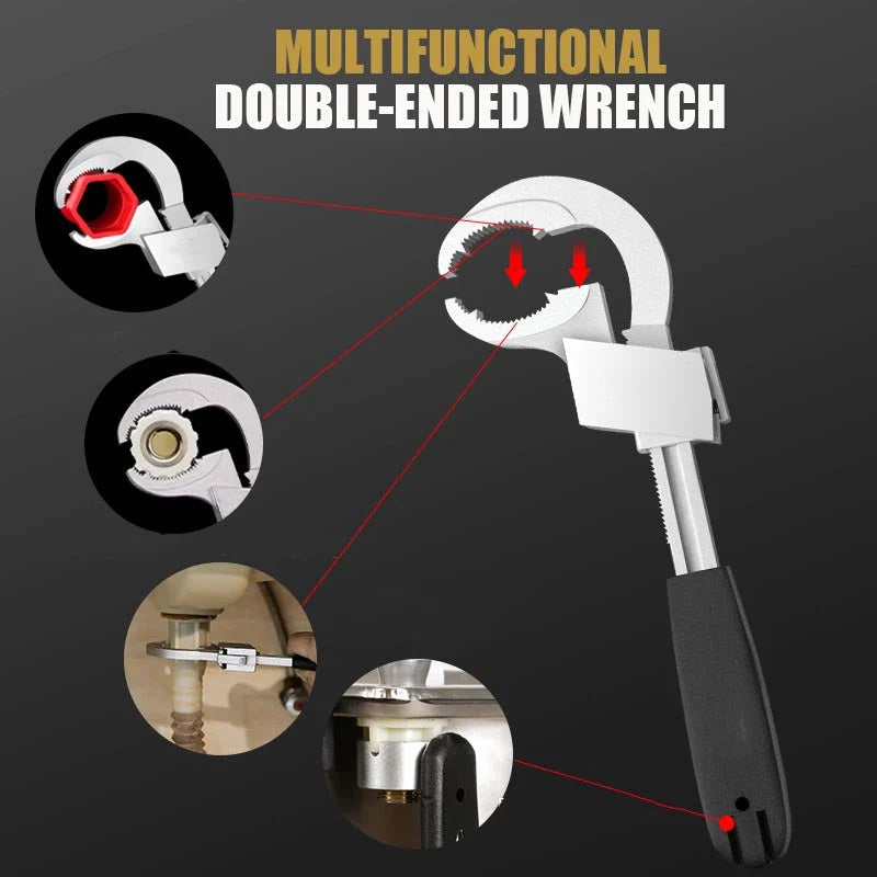 Universal Double Ended Wrench (+3 FREE Attachments) | LAST DAY OF SALE!