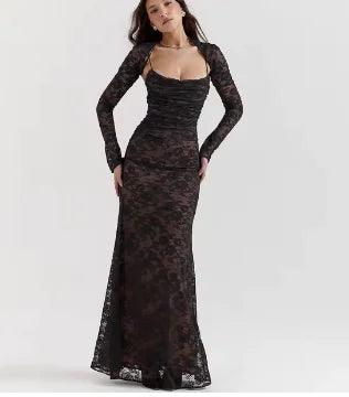 Elegant Vintage Long lace Dress | FINAL DAY OF SALE!